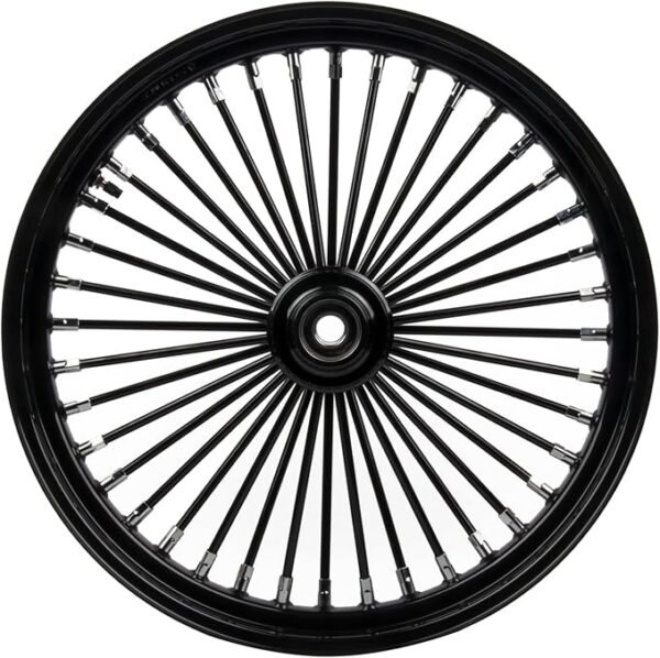 21x3.25" Front Wheel – Black Spokes Tubeless Aluminum Wheel (Single Disc) - Image 4